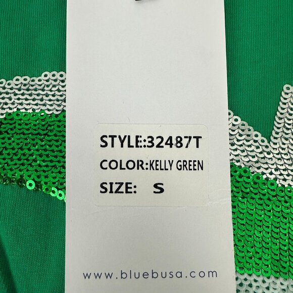Blue B. Womens Kelly Green T-Shirt With Sequin Cowboy Boots Design SIze S - Picture 6 of 7